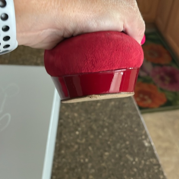 Jessica Simpson Red Suede Platform Heels 9 - Picture 6 of 8